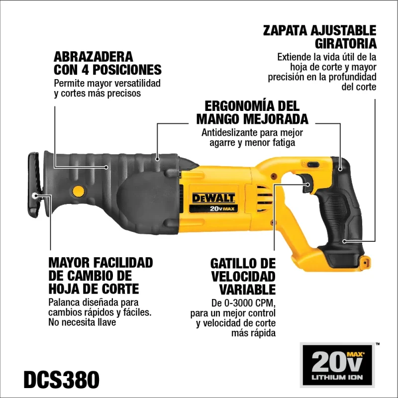 Sierra Sable Inalámbrico 20v Max DEWALT - Imagen 2
